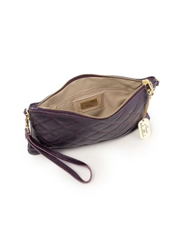 Anna Morellini Skórzana kopertówka w kolorze fioletowym - 27 x 11 x 3 cm