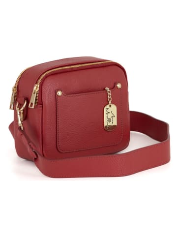 Anna Morellini Leren schoudertas "Aldina" rood - (B)22 x (H)18 x (D)11 cm