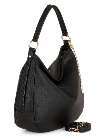 Anna Morellini Leren handtas "Sylvana" zwart - (B)33 x (H)30 x (D)11 cm