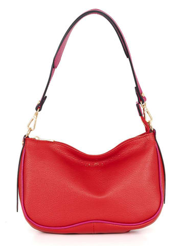 Anna Morellini Leder-Schultertasche "Pupetta" in Rot - (B)30 x (H)20 x (T)12 cm