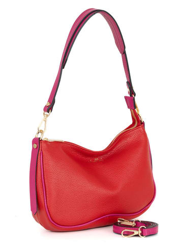 Anna Morellini Leren schoudertas "Pupetta" rood - (B)30 x (H)20 x (D)12 cm