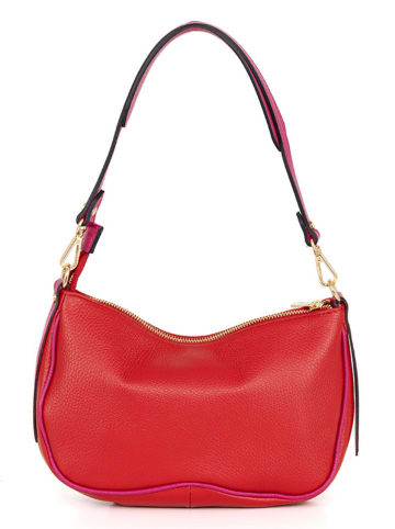 Anna Morellini Leren schoudertas "Pupetta" rood - (B)30 x (H)20 x (D)12 cm