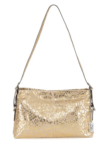 Anna Morellini Leder-Schultertasche "Teodora" in Gold - (B)25 x (H)16 x (T)4 cm