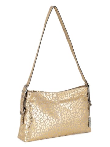 Anna Morellini Leren schoudertas "Teodora" goudkleurig - (B)25 x (H)16 x (D)4 cm