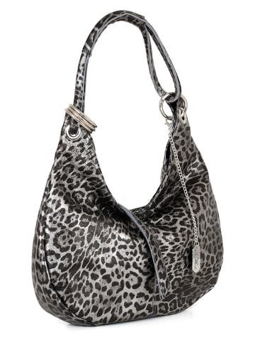 Anna Morellini Leren schoudertas "Lucetta" zilverkleurig - (B)38 x (H)34 x (D)10 cm