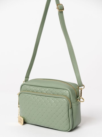 Anna Morellini Skórzana torebka "Colomba" w kolorze zielonym - 22 x 10 x 15 cm