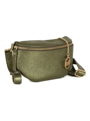 Mia Tomazzi Skórzana torebka w kolorze khaki - 23 x 13 x 2 cm
