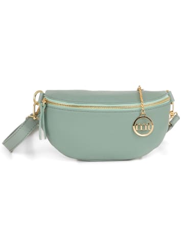 Mia Tomazzi Leren borstbuidel "Perugino" mintgroen - (B)23 x (H)13 x (D)2 cm