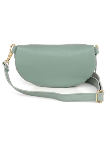 Mia Tomazzi Leren borstbuidel "Perugino" mintgroen - (B)23 x (H)13 x (D)2 cm