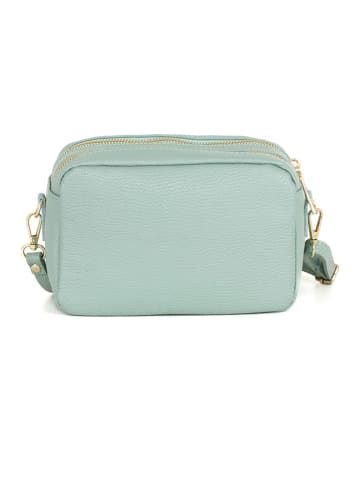 Mia Tomazzi Leren schoudertas "Astolfo" mintgroen - (B)23 x (H)16 x (D)11 cm