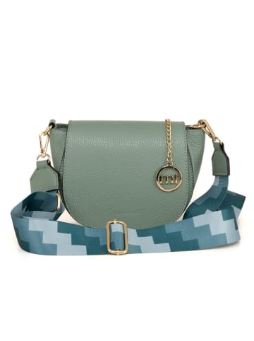 Mia Tomazzi Leder-Umhängetasche "Barletta" in Grün - (B)19 x (H)17 x (T)6 cm