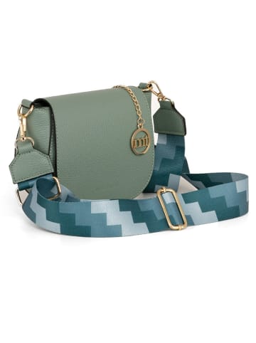 Mia Tomazzi Skórzana torebka "Barletta" w kolorze zielonym - 19 x 17 x 6 cm