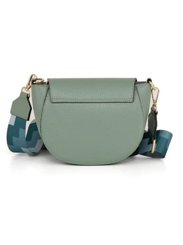 Mia Tomazzi Leren schoudertas "Barletta" groen - (B)19 x (H)17 x (D)6 cm