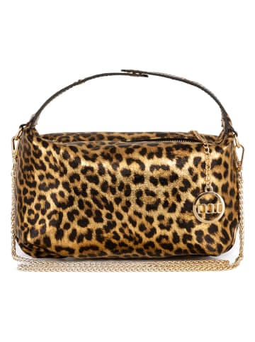 Mia Tomazzi Leren handtas "Clusone" beige/bruin - (B)21 x (H)13 x (D)11 cm