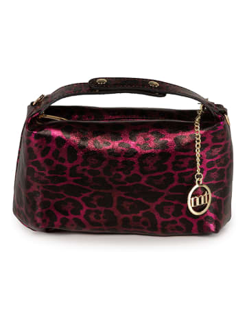 Mia Tomazzi Leder-Henkeltasche "Clusone" in Pink/ Schwarz - (B)21 x (H)13 x (T)11 cm