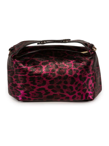 Mia Tomazzi Skórzana torebka "Clusone" w kolorze różowo-czarnym - 21 x 13 x 11 cm