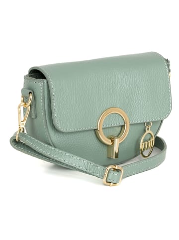 Mia Tomazzi Leren schoudertas "Azario" lichtgroen - (B)19 x (H)13 x (D)6 cm