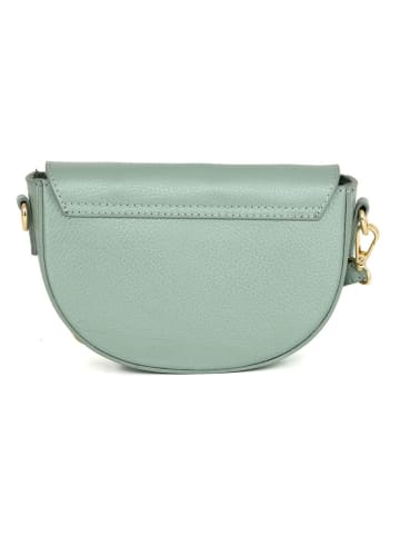 Mia Tomazzi Skórzana torebka "Azario" w kolorze jasnozielonym - 19 x 13 x 6 cm