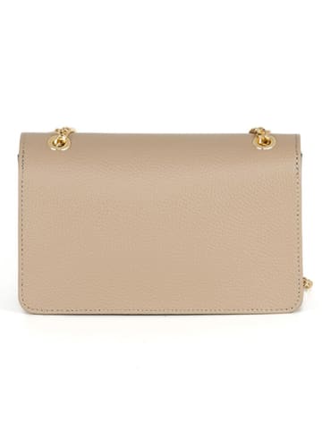 Mia Tomazzi Skórzana torebka "Bagarotti" w kolorze beżowym - 19 x 15 x 9 cm
