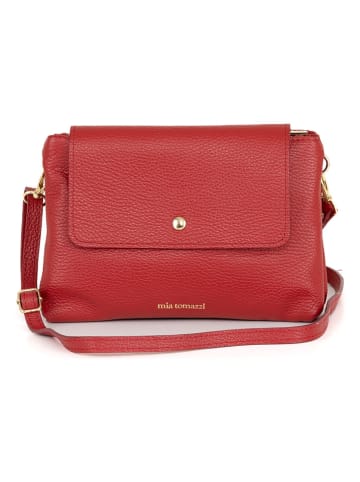 Mia Tomazzi Leren schoudertas "Bardolino" rood - (B)28 x (H)19 x (D)13 cm