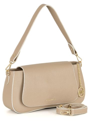 Mia Tomazzi Leren handtas "Zambaldi" beige - (B)31 x (H)17 x (D)10 cm