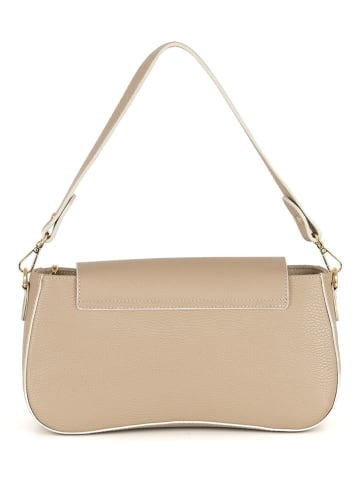 Mia Tomazzi Leren handtas "Zambaldi" beige - (B)31 x (H)17 x (D)10 cm