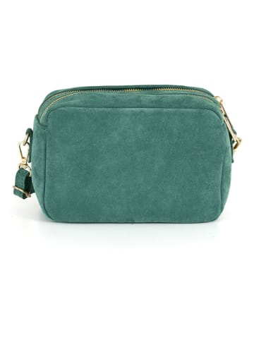 Mia Tomazzi Skórzana torebka w kolorze zielonym - 23 x 16 x 11 cm