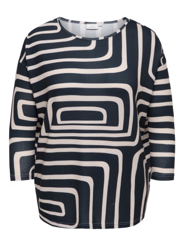 ONLY Carmakoma Bluse in Dunkelblau/ Creme