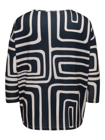 ONLY Carmakoma Bluse in Dunkelblau/ Creme