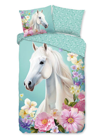 Good Morning Renforcé beddengoedset "Binky" mintgroen/lichtroze