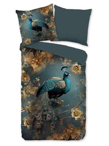 Pure Mikrofaser-Bettwäsche-Set ''Savaya'' in Petrol