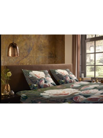 Pure Microvezel beddengoedset "White Roses" groen