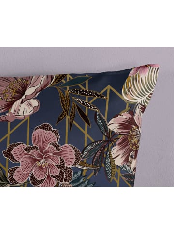 Pure Microvezel beddengoedset "Jos" donkerblauw/lichtroze