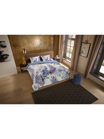 Pure Microvezel beddengoedset "Amira" wit/lichtblauw