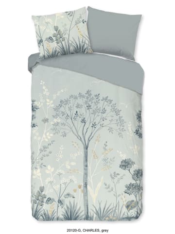 Good Morning Bettwäsche-Set "Charles" in Hellblau/ Grau