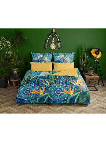 Hip Satijnen beddengoedset blauw/geel