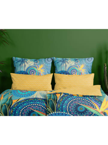 Hip Satijnen beddengoedset blauw/geel
