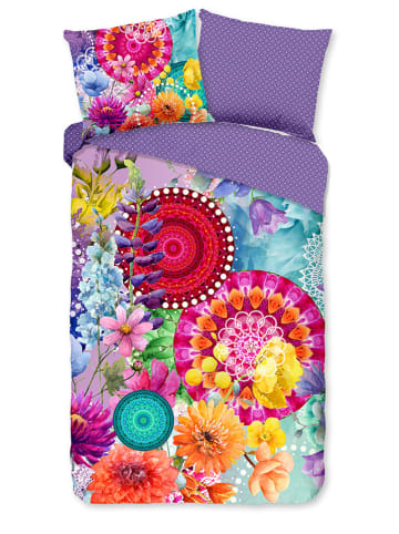 Hip Komplet pościeli satynowej "Vitori" w kolorze fioletowym ze wzorem