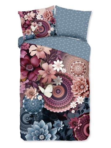 Hip Satin-Bettwäsche-Set "Asher" in Blau/ Lila