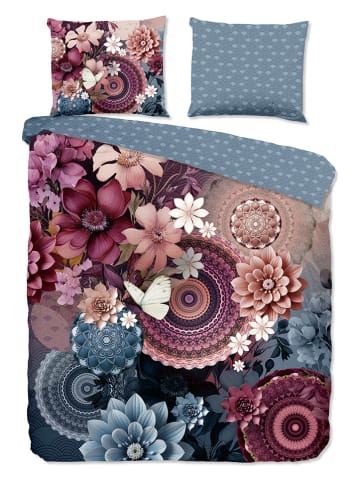 Hip Satijnen beddengoedset "Asher" blauw/paars