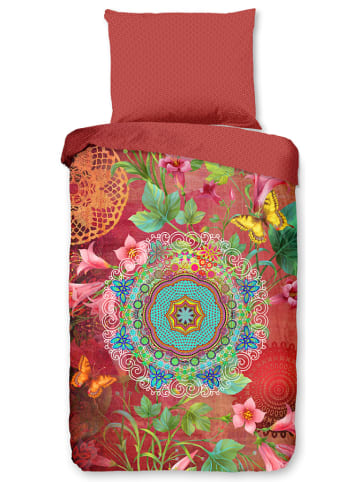 Hip Komplet pościeli satynowej "Novali" w kolorze czerwonym ze wzorem