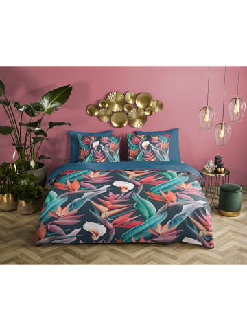 Descanso Satijnen beddengoedset "Chloe" petrol/meerkleurig