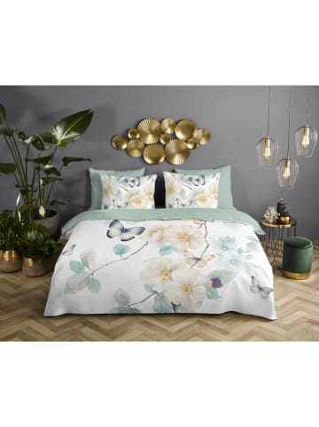 Descanso Satijnen beddengoedset "Adiwanya" turquoise/wit