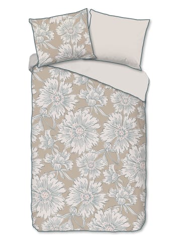 Descanso Mako-satijnen beddengoedset "Ancona" beige/crème