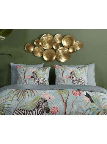 Descanso Komplet pościeli satynowej "Yasmin" w kolorze błękitnym