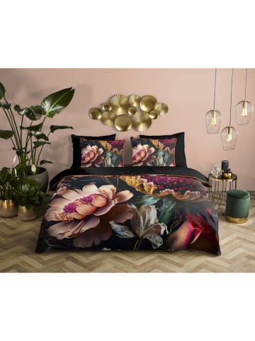 Descanso Komplet pościeli satynowej "Straizo" w kolorze antracytowo-jasnoróżowym