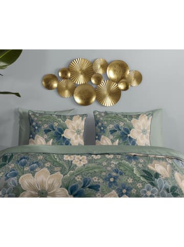 Descanso Satin-Bettwäsche-Set "Alessia" in Grün/ Creme