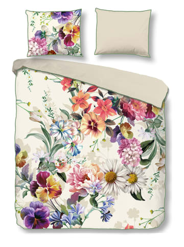 Descanso Satin-Bettwäsche-Set "Novara" in Beige/ Bunt