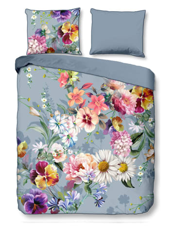 Descanso Satin-Bettwäsche-Set "Novara" in Grau/ Bunt