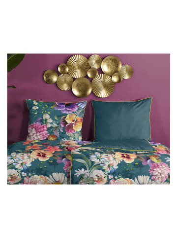 Descanso Satijnen beddengoedset "Novara" petrol/meerkleurig